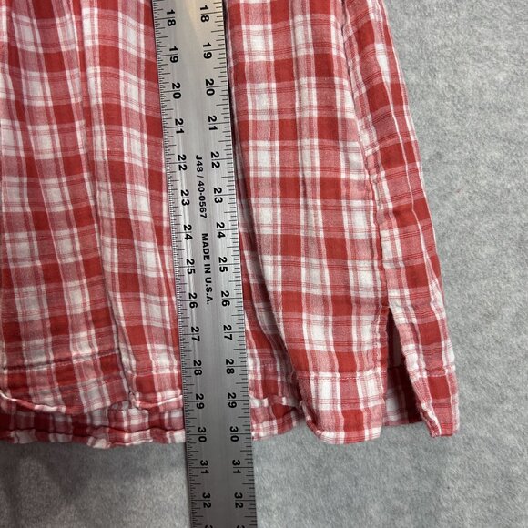 Entro Womens Small  Shift Dress Red White Plaid Tunic Top Cottage Core Pockets - Picture 5 of 15